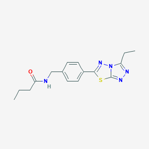 molecular formula C16H19N5OS B234014 N-[4-(3-ethyl[1,2,4]triazolo[3,4-b][1,3,4]thiadiazol-6-yl)benzyl]butanamide 