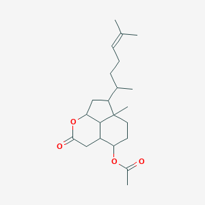molecular formula C10H21NO3 B234016 [1-Methyl-2-(6-methylhept-5-en-2-yl)-6-oxo-5-oxatricyclo[6.3.1.04,12]dodecan-9-yl] acetate CAS No. 142780-49-2