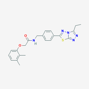 molecular formula C22H23N5O2S B234027 2-(2,3-dimethylphenoxy)-N-[4-(3-ethyl[1,2,4]triazolo[3,4-b][1,3,4]thiadiazol-6-yl)benzyl]acetamide 