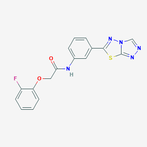 molecular formula C17H12FN5O2S B234073 2-(2-fluorophenoxy)-N-(3-[1,2,4]triazolo[3,4-b][1,3,4]thiadiazol-6-ylphenyl)acetamide 