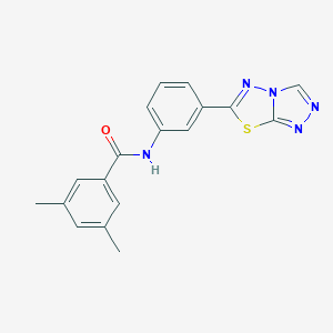 molecular formula C18H15N5OS B234078 3,5-dimethyl-N-(3-[1,2,4]triazolo[3,4-b][1,3,4]thiadiazol-6-ylphenyl)benzamide 