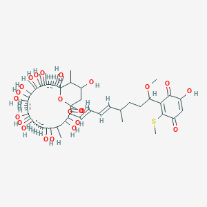 1,7,9,17,19,27,31,37,39,41,45,47,49,55,59-pentadecahydroxy-5-[(1E,3E)-8-(5-hydroxy-2-methylsulfanyl-3,6-dioxocyclohexa-1,4-dien-1-yl)-8-methoxy-5-methylocta-1,3-dienyl]-14,44,48,50,54,56,58-heptamethyl-4,61-dioxabicyclo[55.3.1]henhexaconta-21,23,25,33,35,50,52-heptaene-3,29-dione