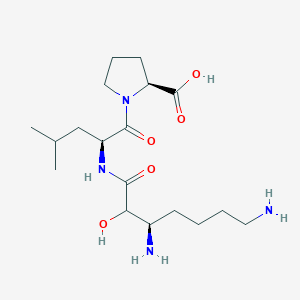 molecular formula C18H34N4O5 B234098 3,7-Diamino-2-hydroxyheptanoyl-leucyl-proline CAS No. 144732-34-3