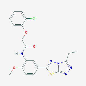 molecular formula C20H18ClN5O3S B234122 2-(2-chlorophenoxy)-N-[5-(3-ethyl[1,2,4]triazolo[3,4-b][1,3,4]thiadiazol-6-yl)-2-methoxyphenyl]acetamide 