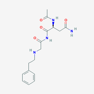 molecular formula C16H22N4O4 B234135 N-Acetylasparaginylglycyl-(N-phenethyl)amide CAS No. 146429-43-8