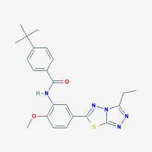 4-tert-butyl-N-[5-(3-ethyl[1,2,4]triazolo[3,4-b][1,3,4]thiadiazol-6-yl)-2-methoxyphenyl]benzamide