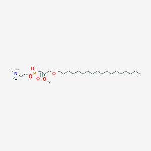 molecular formula C27H58NO5P B234211 (2-Methoxy-3-octadecoxypropyl)-[2-(trimethylazaniumyl)ethoxy]phosphinate CAS No. 144260-36-6