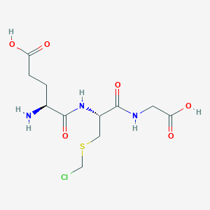 molecular formula C11H18ClN3O6S B234256 Glycine, N-(S-(chloromethyl)-N-L-gamma-glutamyl-L-cysteinyl)- CAS No. 150956-90-4