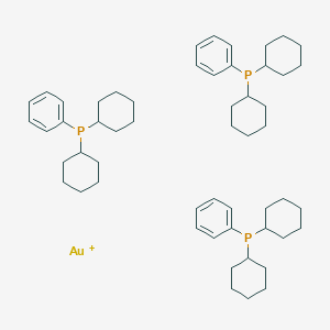 molecular formula C54H81AuP3+ B234296 Tris(dicyclohexylphenylphosphine)gold(I) CAS No. 142225-28-3