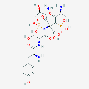 molecular formula C22H35N5O15P2 B234354 Alanyl-phosphothreonyl-phosphotyrosyl-seryl-alanine CAS No. 145079-47-6