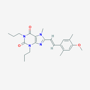 molecular formula C23H30N4O3 B234360 (E)-8-(4-Methoxy-2,5-dimethylstyryl)-7-methyl-1,3-dipropylxanthine CAS No. 151539-39-8