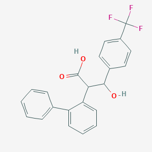 molecular formula C22H17F3O3 B234375 4-Trifluoromethylphenyl-2-biphenylyl-3-hydroxypropionic acid CAS No. 141901-74-8