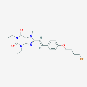 molecular formula C22H27BrN4O3 B234402 (E)-8-(4-(4-bromobutoxy)styryl)-1,3-diethyl-7-methylxanthine CAS No. 155272-07-4