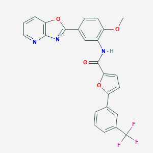 molecular formula C25H16F3N3O4 B234409 N-(2-methoxy-5-[1,3]oxazolo[4,5-b]pyridin-2-ylphenyl)-5-[3-(trifluoromethyl)phenyl]-2-furamide 
