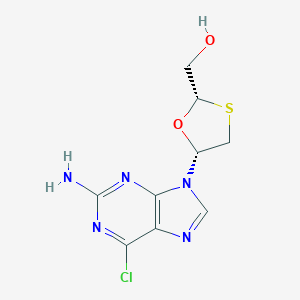 molecular formula C9H10ClN5O2S B234424 1,3-Oxathiolane-2-methanol, 5-(2-amino-6-chloro-9H-purin-9-yl)-, (2S-cis)- CAS No. 149819-73-8