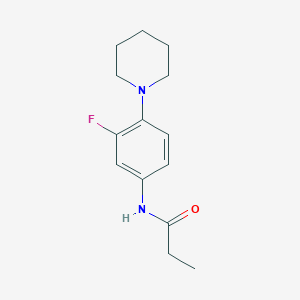 molecular formula C14H19FN2O B234428 N-[3-fluoro-4-(1-piperidinyl)phenyl]propanamide 