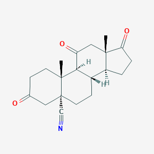 molecular formula C20H25NO3 B234481 3,11,17-Trioxoandrostane-5-carbonitrile CAS No. 144940-53-4