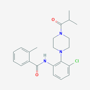 molecular formula C22H26ClN3O2 B234499 N-[3-chloro-2-(4-isobutyryl-1-piperazinyl)phenyl]-2-methylbenzamide 