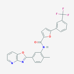 molecular formula C25H16F3N3O3 B234534 N-(2-methyl-5-[1,3]oxazolo[4,5-b]pyridin-2-ylphenyl)-5-[3-(trifluoromethyl)phenyl]-2-furamide 