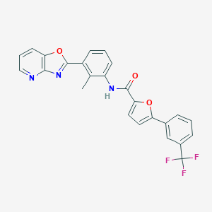 molecular formula C25H16F3N3O3 B234544 N-(2-methyl-3-[1,3]oxazolo[4,5-b]pyridin-2-ylphenyl)-5-[3-(trifluoromethyl)phenyl]-2-furamide 