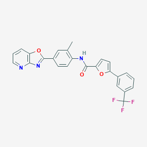 molecular formula C25H16F3N3O3 B234563 N-(2-methyl-4-[1,3]oxazolo[4,5-b]pyridin-2-ylphenyl)-5-[3-(trifluoromethyl)phenyl]-2-furamide 