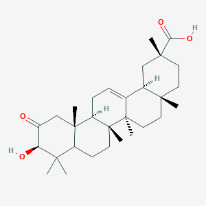 molecular formula C30H46O4 B234596 (2R,4aS,6aR,6aS,6bR,10R,12aR,14bS)-10-羟基-2,4a,6a,6b,9,9,12a-七甲基-11-氧代-3,4,5,6,6a,7,8,8a,10,12,13,14b-十二氢-1H-芘-2-羧酸 CAS No. 159359-63-4