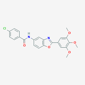 molecular formula C23H19ClN2O5 B234605 4-chloro-N-[2-(3,4,5-trimethoxyphenyl)-1,3-benzoxazol-5-yl]benzamide 
