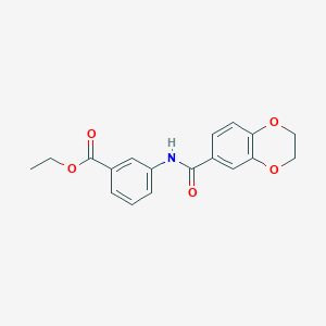 molecular formula C18H17NO5 B234641 Ethyl 3-[(2,3-dihydro-1,4-benzodioxin-6-ylcarbonyl)amino]benzoate 