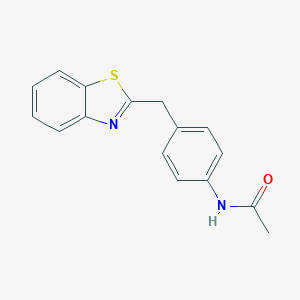 molecular formula C16H14N2OS B234741 N-[4-(1,3-benzothiazol-2-ylmethyl)phenyl]acetamide 