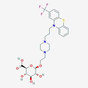 molecular formula C₂₈H₃₄F₃N₃O₇S B023484 (2S,3S,4S,5R,6R)-3,4,5-三羟基-6-[2-[4-[3-[2-(三氟甲基)吩噻嗪-10-基]丙基]哌嗪-1-基]乙氧基]氧杂环-2-羧酸 CAS No. 133310-09-5