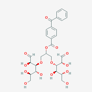 molecular formula C23H22N8O B234841 1,3-Bis(3-deoxyglucopyranose-3-yloxy)-2-propyl-4-benzoylbenzoate CAS No. 148832-07-9