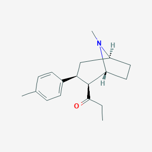 molecular formula C22H45N7O9 B234860 2-Propanoyl-3-(4-tolyl)tropane CAS No. 152783-29-4