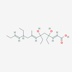 molecular formula C10H20O2 B234908 4,6-Dihydroxy-8-methyl-4,6,10-triethyltetradeca-2,7,11-trienoic acid CAS No. 152821-48-2