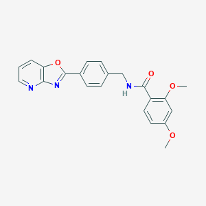molecular formula C22H19N3O4 B234972 2,4-dimethoxy-N-(4-[1,3]oxazolo[4,5-b]pyridin-2-ylbenzyl)benzamide 