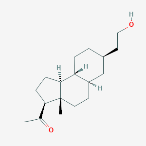 molecular formula C17H25NO4 B235078 1-(7-(2-Hydroxyethyl)dodecahydro-3a-methyl-1H-benz(e)inden-3-yl)ethanone CAS No. 145551-68-4