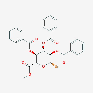 molecular formula C28H23BrO9 B023509 甲基 (2S,3S,4S,5R,6R)-3,4,5-三苯甲酰氧基-6-溴氧杂环己烷-2-羧酸酯 CAS No. 103674-69-7