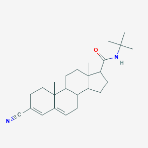 molecular formula C25H36N2O B235095 3-cyano-N-(1,1-dimethylethyl)androsta-3,5-diene-17-beta-carboxamide CAS No. 151338-11-3