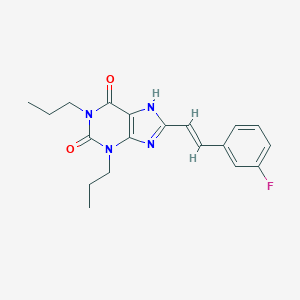 molecular formula C19H21FN4O2 B235124 (E)-8-(3-Fluorostyryl)-1,3-dipropylxanthine CAS No. 147700-43-4