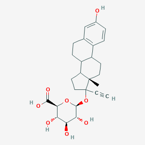 molecular formula C₂₆H₃₂O₈ B023526 (2S,3S,4S,5R,6S)-6-[[(13S)-17-ethynyl-3-hydroxy-13-methyl-7,8,9,11,12,14,15,16-octahydro-6H-cyclopenta[a]phenanthren-17-yl]oxy]-3,4,5-trihydroxyoxane-2-carboxylic acid CAS No. 75803-39-3