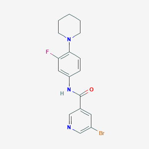 5-bromo-N-[3-fluoro-4-(1-piperidinyl)phenyl]nicotinamide