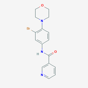 molecular formula C16H16BrN3O2 B235362 N-[3-bromo-4-(4-morpholinyl)phenyl]nicotinamide 
