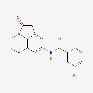 molecular formula C18H15BrN2O2 B2353728 3-bromo-N-(2-oxo-2,4,5,6-tetrahydro-1H-pyrrolo[3,2,1-ij]quinolin-8-yl)benzamide CAS No. 898410-71-4