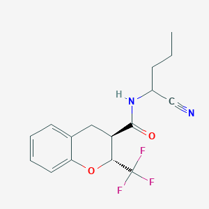 molecular formula C16H17F3N2O2 B2353753 (2R,3R)-N-(1-Cyanobutyl)-2-(trifluoromethyl)-3,4-dihydro-2H-chromene-3-carboxamide CAS No. 2248622-49-1