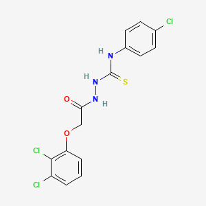 molecular formula C15H12Cl3N3O2S B2353754 1-(4-Chlorophenyl)-3-[[2-(2,3-dichlorophenoxy)acetyl]amino]thiourea CAS No. 1024342-88-8
