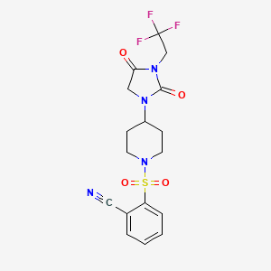 2-({4-[2,4-Dioxo-3-(2,2,2-trifluoroethyl)imidazolidin-1-yl]piperidin-1-yl}sulfonyl)benzonitrile