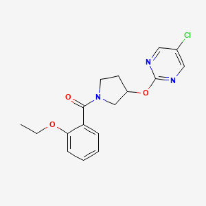 molecular formula C17H18ClN3O3 B2353757 (3-((5-Chloropyrimidin-2-yl)oxy)pyrrolidin-1-yl)(2-ethoxyphenyl)methanone CAS No. 2034575-29-4