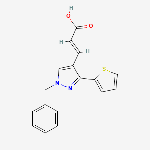3-[1-benzyl-3-(thiophen-2-yl)-1H-pyrazol-4-yl]prop-2-enoic acid