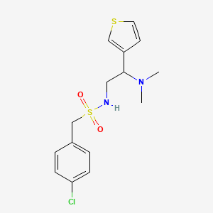 molecular formula C15H19ClN2O2S2 B2353762 1-(4-氯苯基)-N-(2-(二甲基氨基)-2-(噻吩-3-基)乙基)甲磺酰胺 CAS No. 946356-69-0