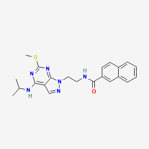 N-(2-(4-(isopropylamino)-6-(methylthio)-1H-pyrazolo[3,4-d]pyrimidin-1-yl)ethyl)-2-naphthamide