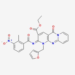B2353767 (Z)-ethyl 1-(furan-2-ylmethyl)-2-((2-methyl-3-nitrobenzoyl)imino)-5-oxo-2,5-dihydro-1H-dipyrido[1,2-a:2',3'-d]pyrimidine-3-carboxylate CAS No. 534580-16-0
